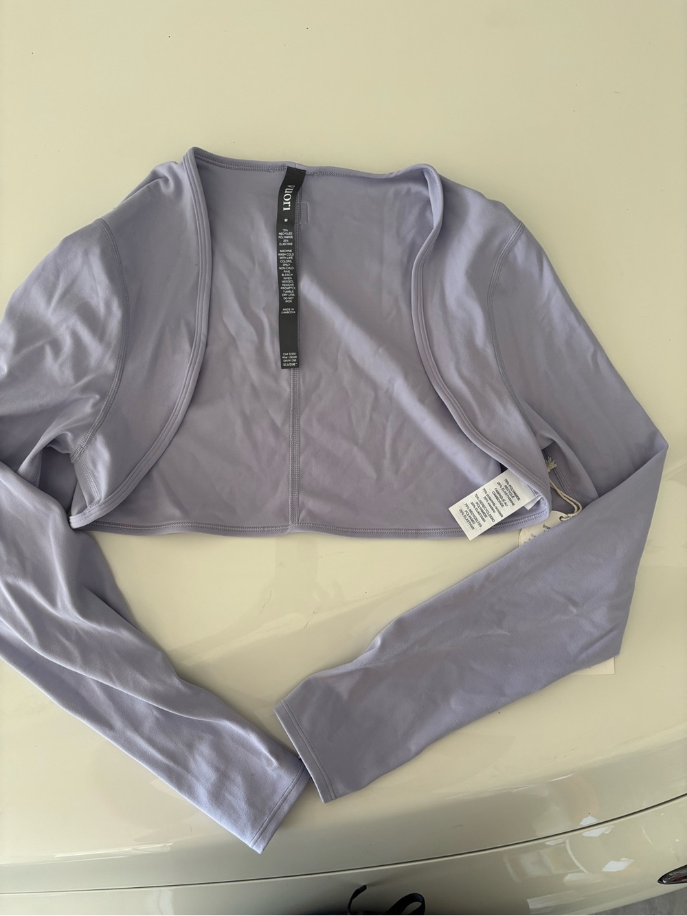 New Vuori Yoga Lavender Cropped Long-Sleeve Bolero